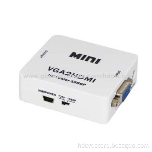 Mini VGA + Audio to HDMI 1,080P Converter, 66 x 55 x 20mm DimensionsNew